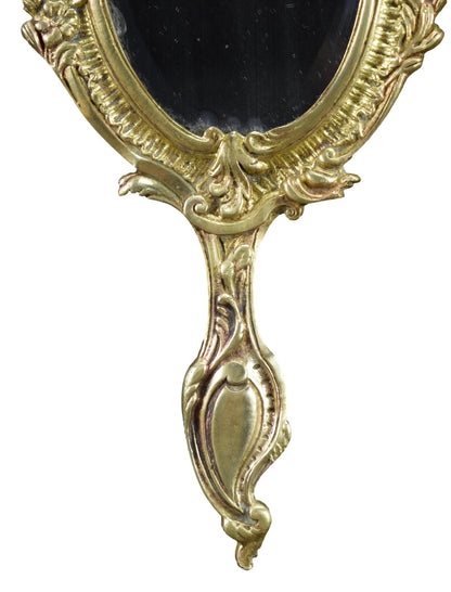 French Bronze hand mirror 19th