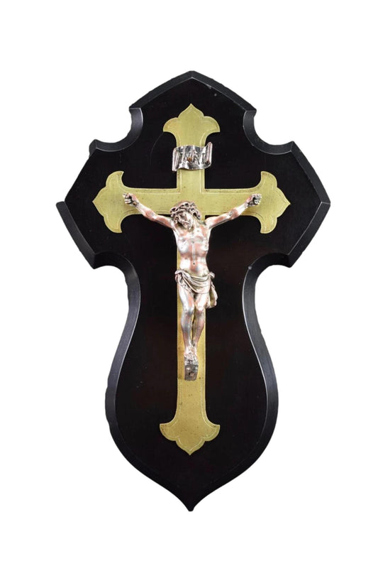 Wall Black Marble Cross Crucifix 19th