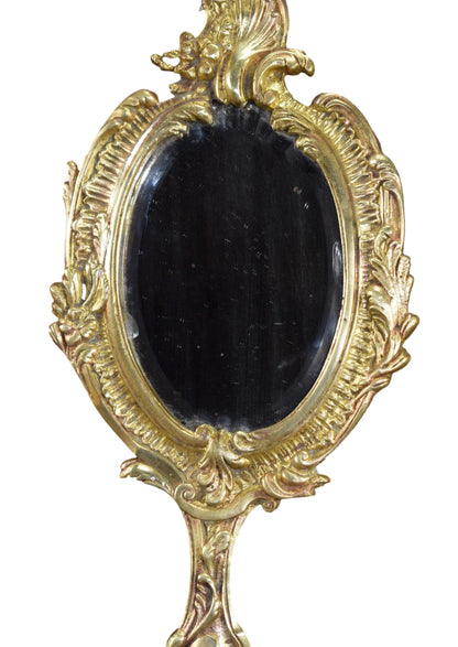 French Bronze hand mirror 19th