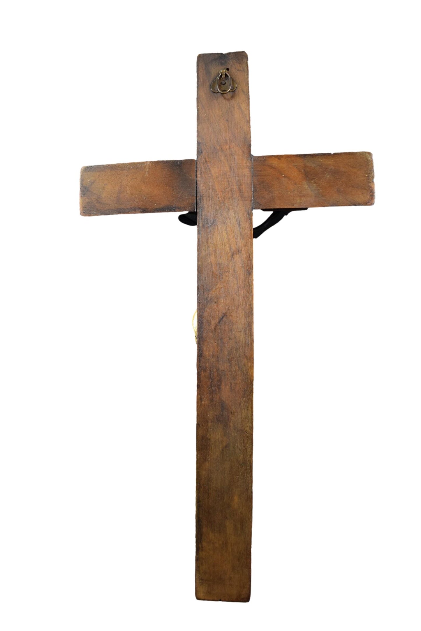 15" Hand Carved Wood Wall Crucifix