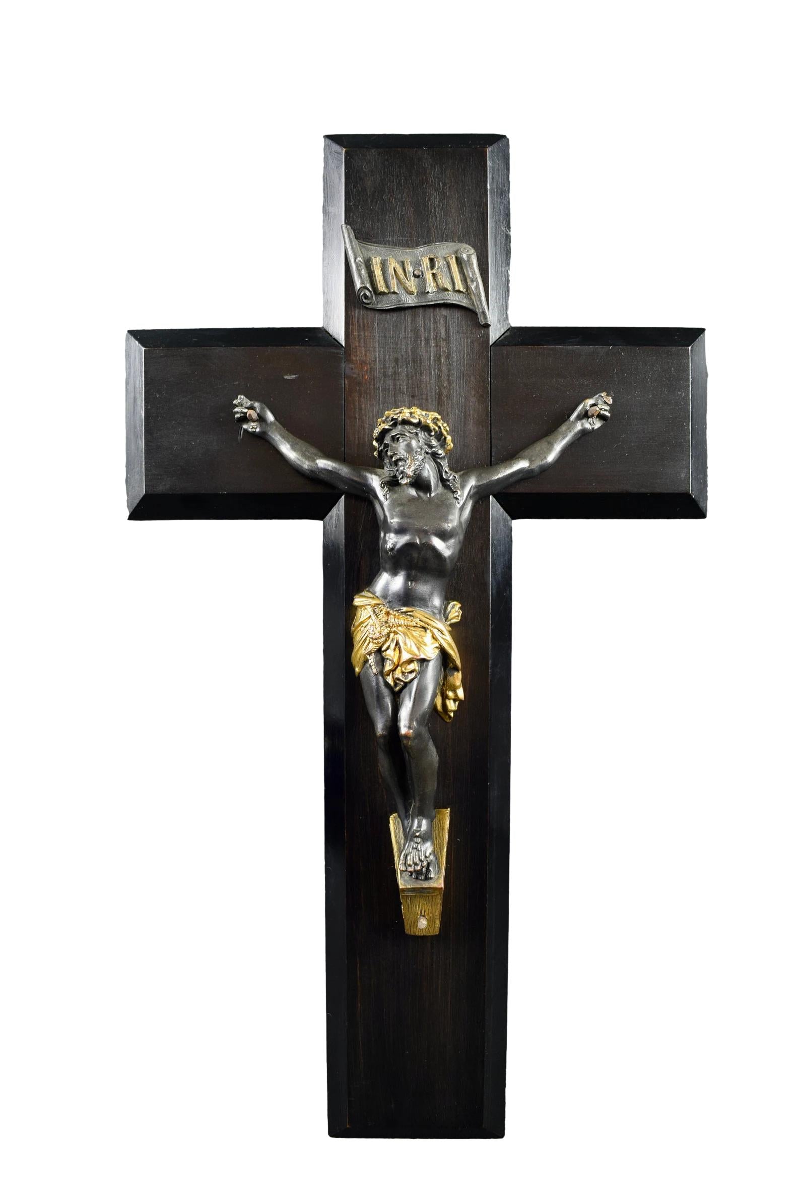 Artisan-crafted wooden wall cross displayed elegantly on a rustic background. Perfect for adding a touch of spirituality and warmth to any interior decor