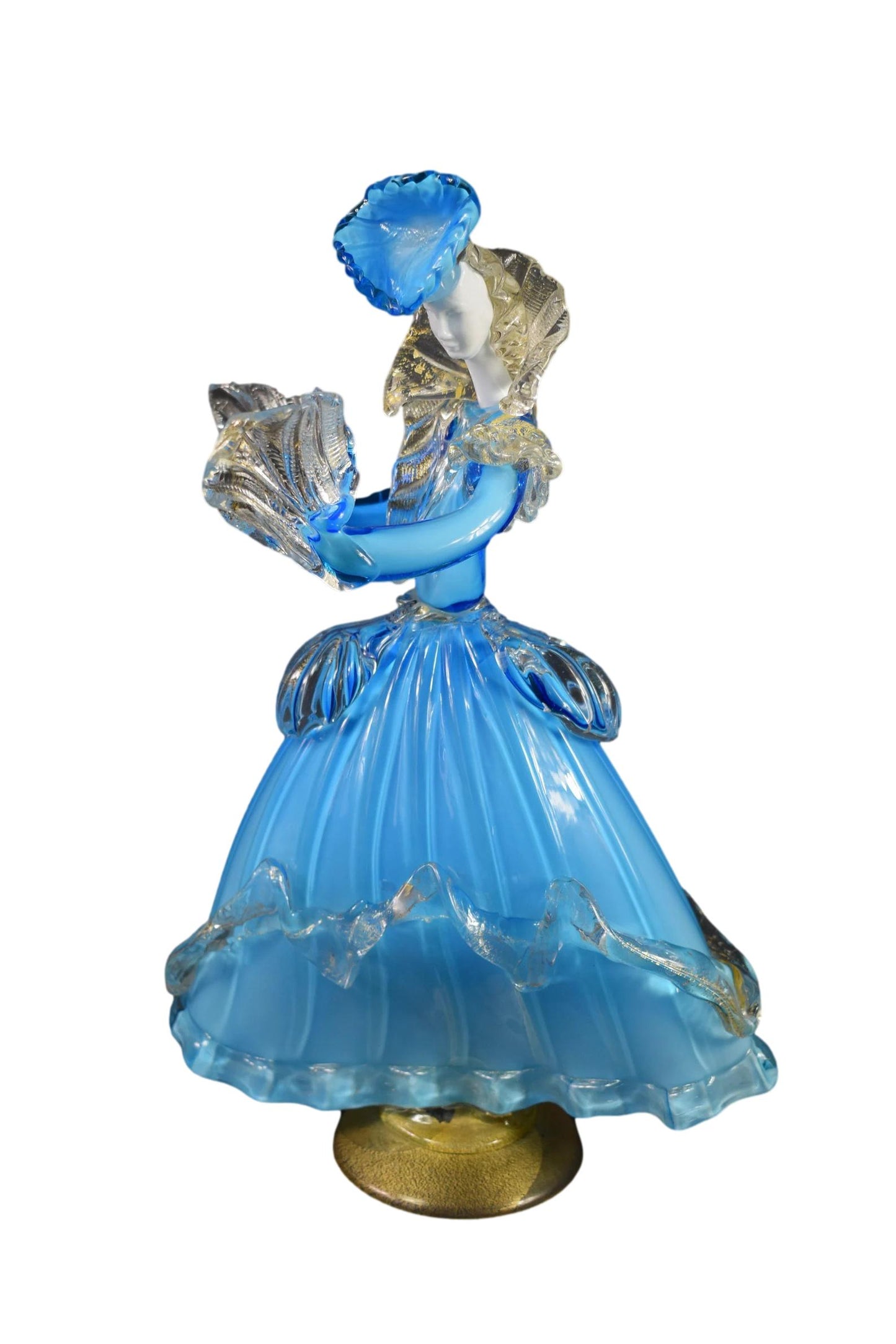 Woman Figurine Murano Glass Opaline