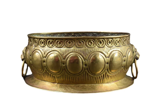 Antique Brass Bronze Planter Lion Head