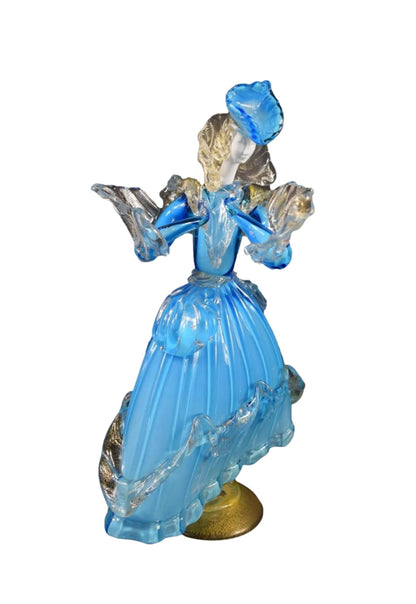 Woman Figurine Murano Glass Opaline