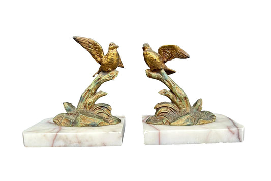 Art Deco Pair of Bookends of Birds