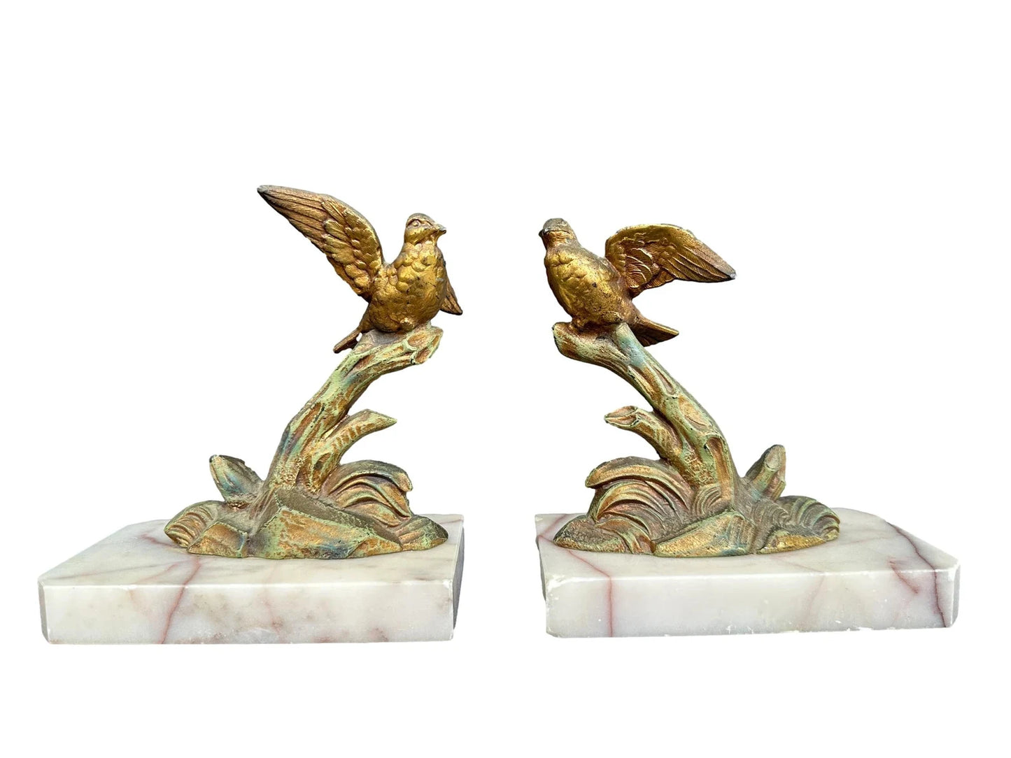 Art Deco Pair of Bookends of Birds