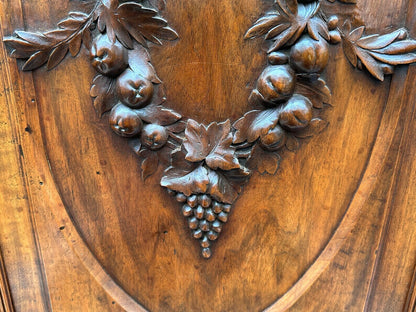 19th Large Carved Wood Cabinet Door Couple of Birds