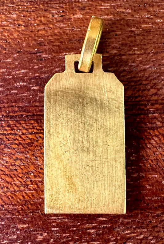 Saint Andrew Gilded Bronze Medal Pendant, Fernand PY Art Deco Religious Jewelry