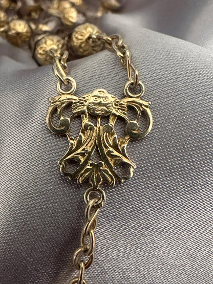 Antique French Vermeil Rosary – Faceted Light Purple Crystal Beads