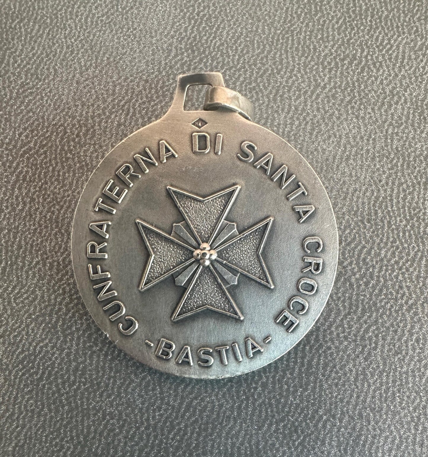 Rare Solid Silver Christ Medal – Minerva Hallmark, Cunfraterna di Santa Croce Bastia