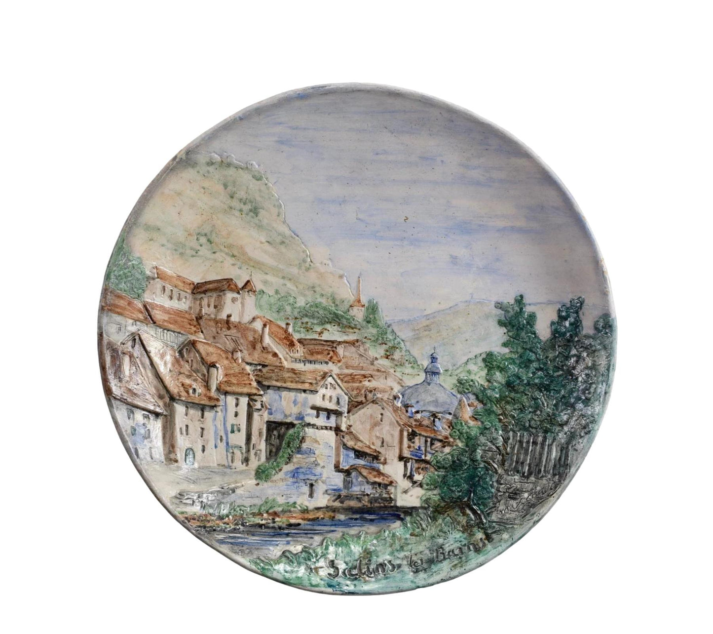 Max Claudet Hand Painted Terracotta Pottery Wall Plate