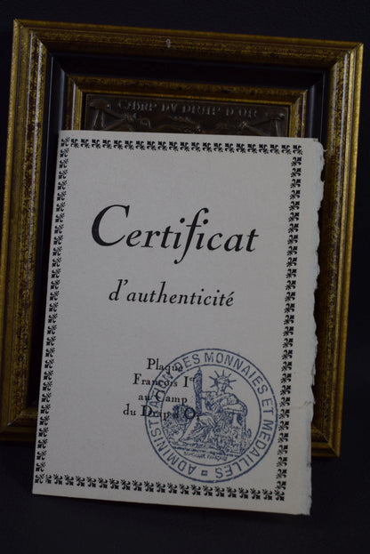 Antique French Sterling Silver Plaque François 1er, Historical Commemorative Artwork