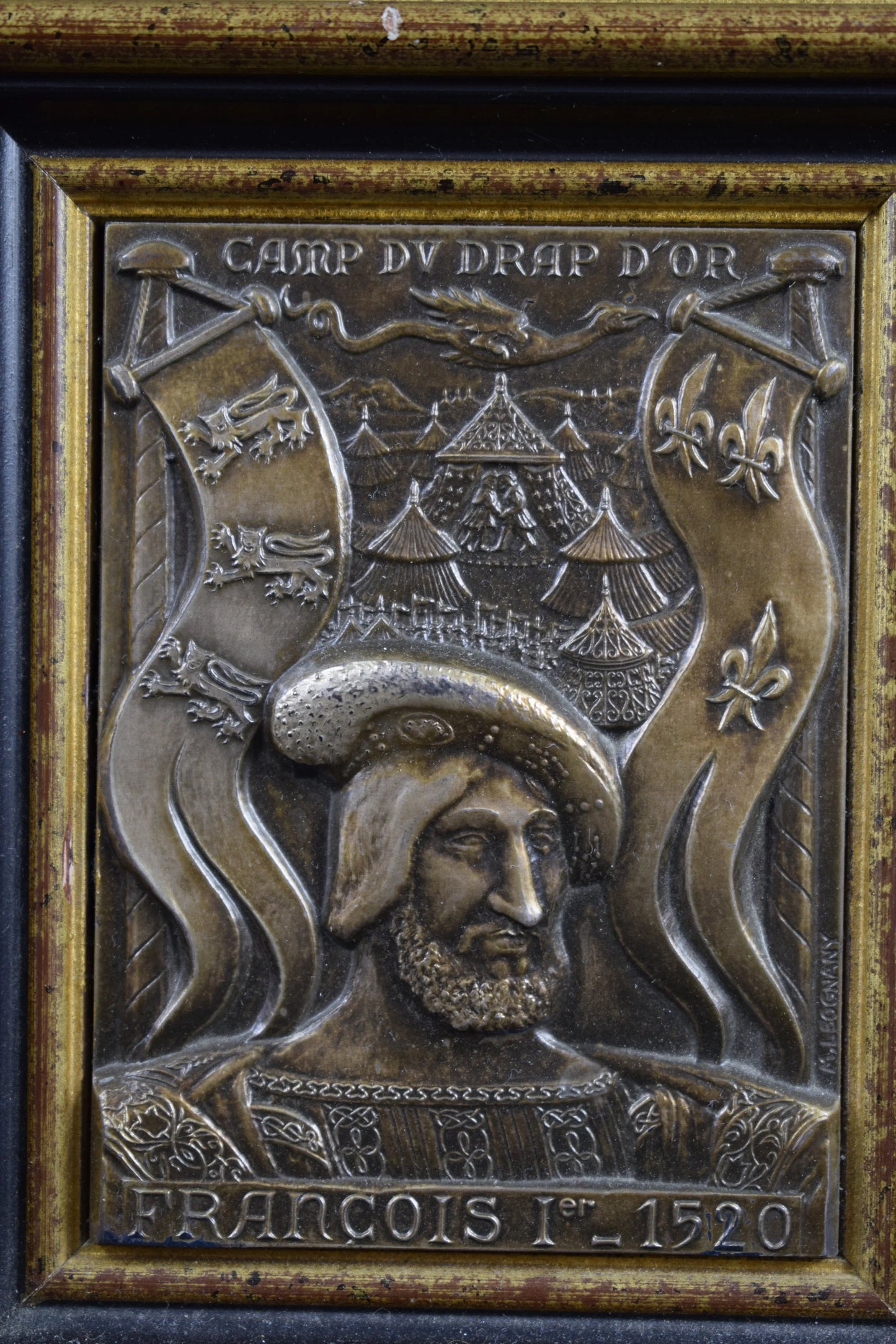 Antique French Sterling Silver Plaque François 1er, Historical Commemorative Artwork