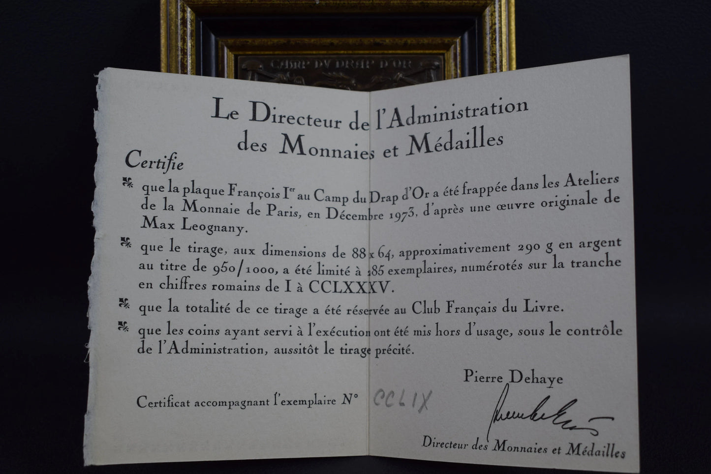 Antique French Sterling Silver Plaque François 1er, Historical Commemorative Artwork