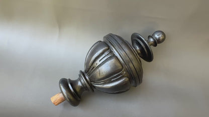 19th Century French Staircase Finial – Napoleon III Black Wood Bobèche