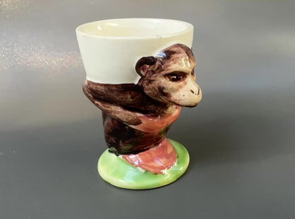 Rare Sarreguemines Monkey Egg Cup