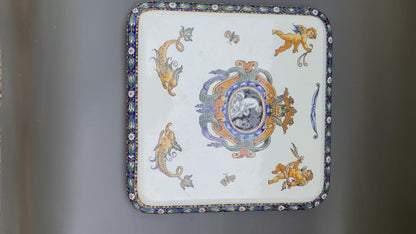 Antique Gien Earthenware Trivet - Renaissance Decor (1875)