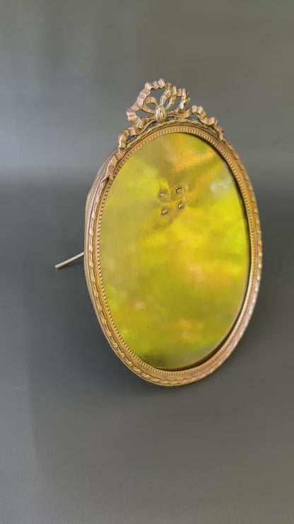 French Antique Brass and Gilt Bronze Photo Frame – Louis XVI Style – Early 1900s