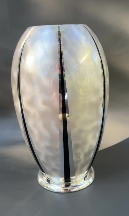 Art Deco WMF Metal Vase – 1930s German Silverplate Chrome Ikora Style