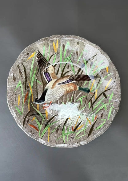 Gien Rambouillet Deep Plate – Mallard Duck – Vintage France
